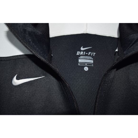 Nike Dri-FIT Full Zip Track Jacket Black White Size Large - Picture 3 of 4